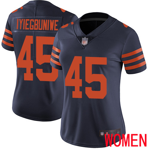 Chicago Bears Limited Navy Blue Women Joel Iyiegbuniwe Jersey NFL Football 45 Rush Vapor Untouchable